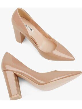 Joy in Love - Nude Block Heel, Patent Leather